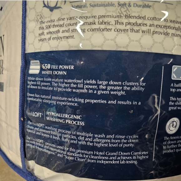 Hotel Grand White Down Comforter, new - Picture 4 of 12